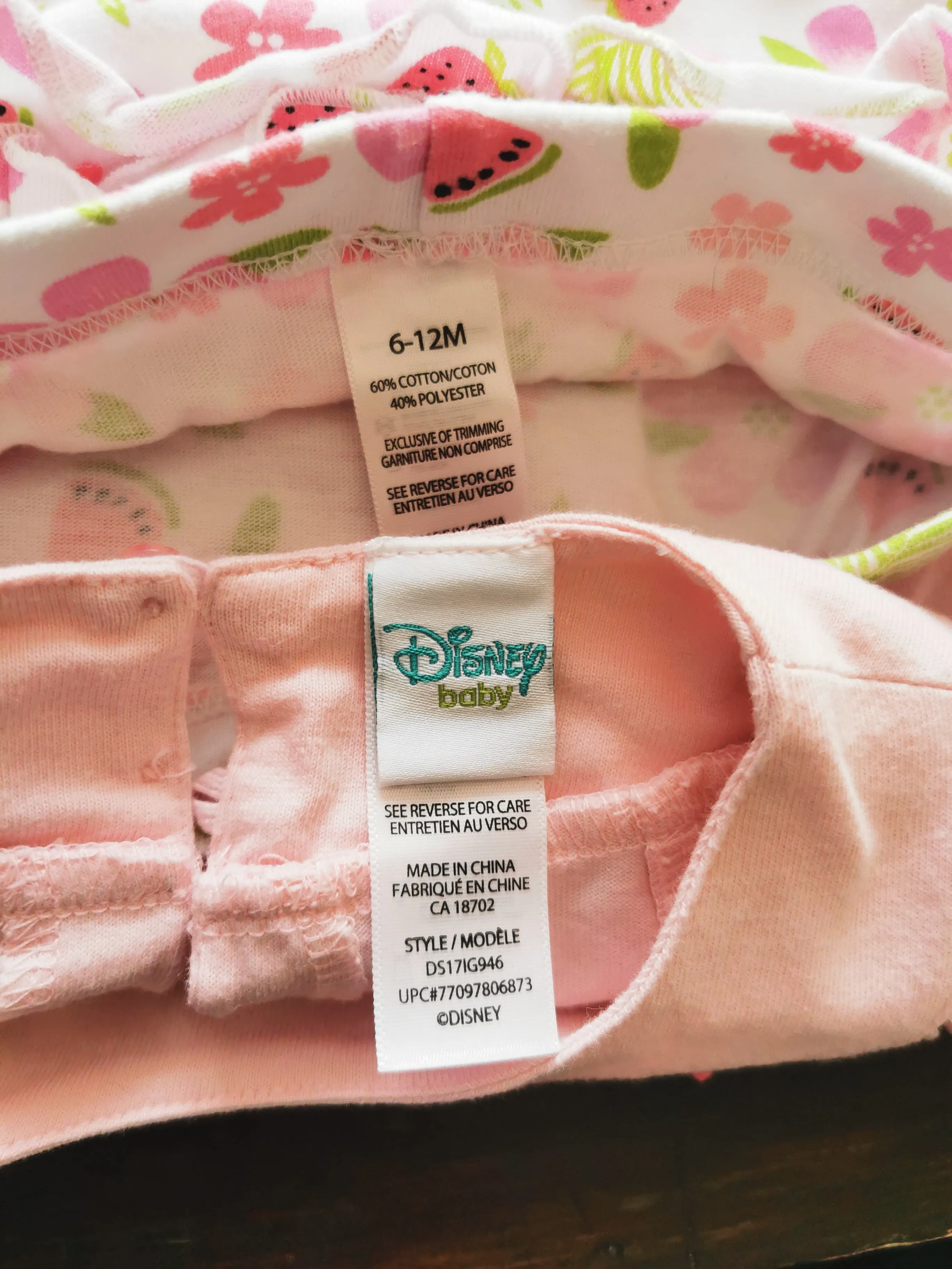 BABY GIRL SIZE(S) 3/6 MONTHS & 6/12 MONTHS - DISNEY Baby, Matching 2 Piece Summer Outfit EUC B38