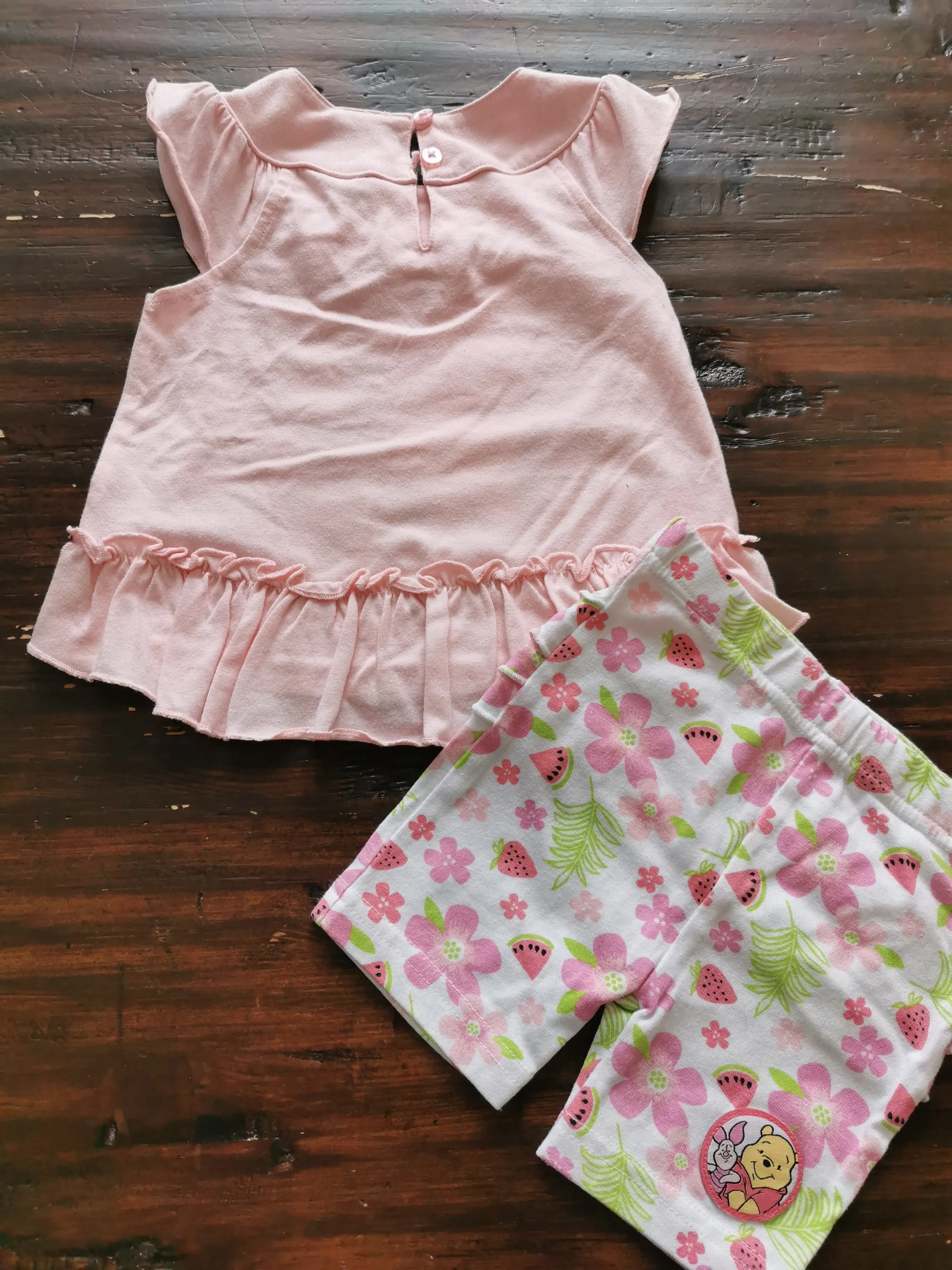 BABY GIRL SIZE(S) 3/6 MONTHS & 6/12 MONTHS - DISNEY Baby, Matching 2 Piece Summer Outfit EUC B38