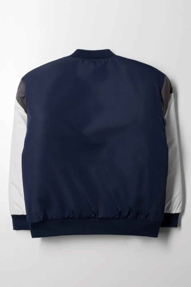 Baseball Jacket Navy And White