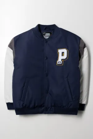 Baseball Jacket Navy And White
