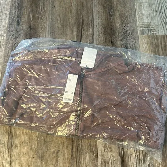 BDG Bonfire Cropped Full-Zip Hoodie Sweatshirt Chocolate  Med NWT unisex