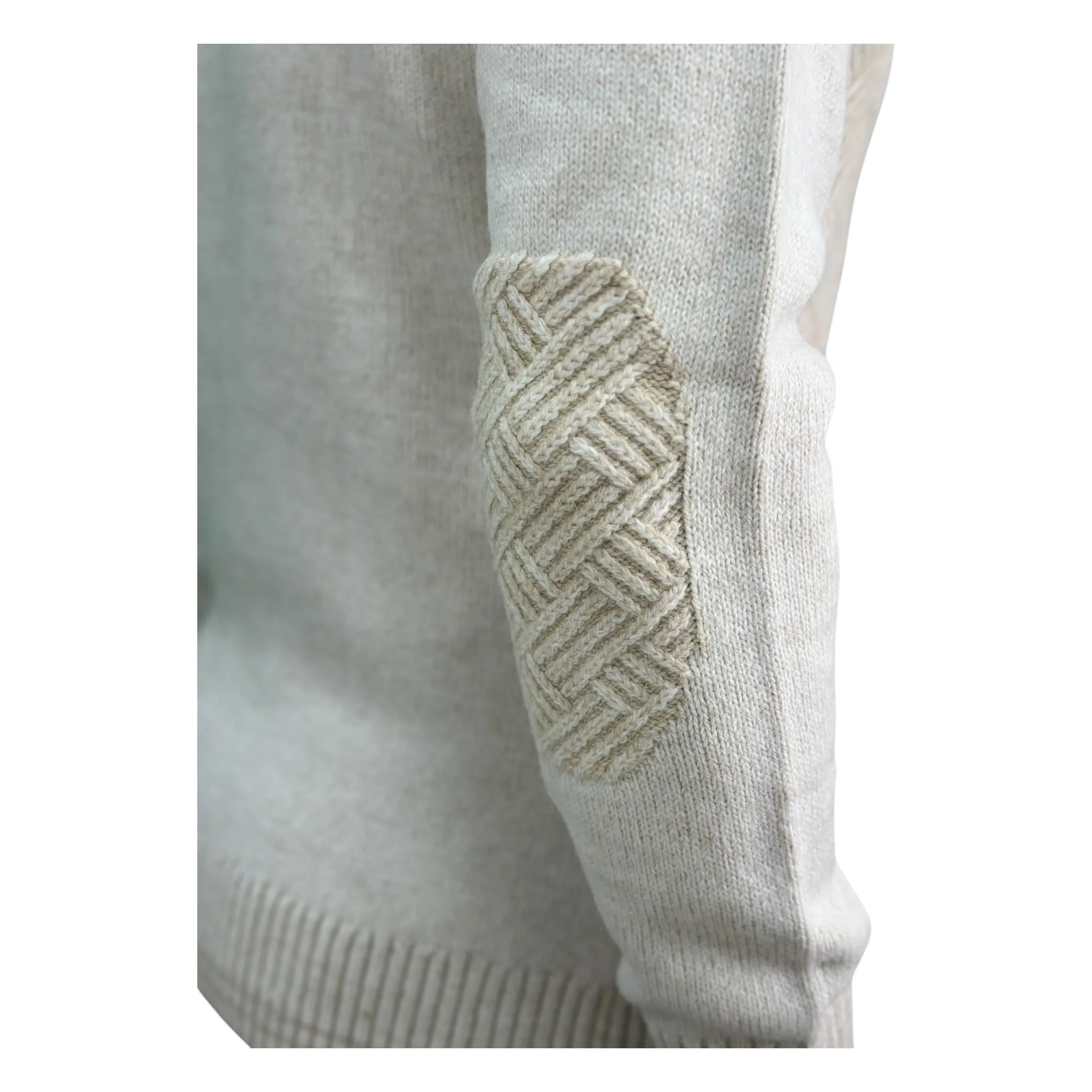 Beige Men's Chunky Turtleneck Sweater -100% Real  Wool