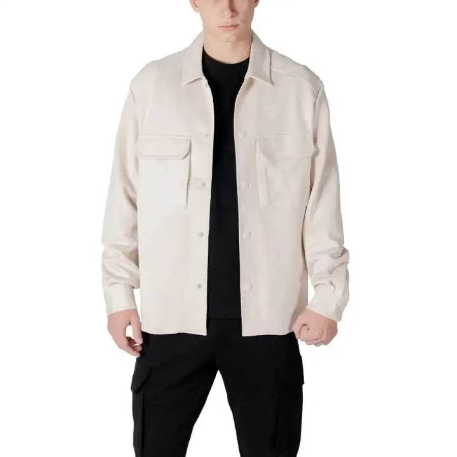 Beige Overshirt for Men