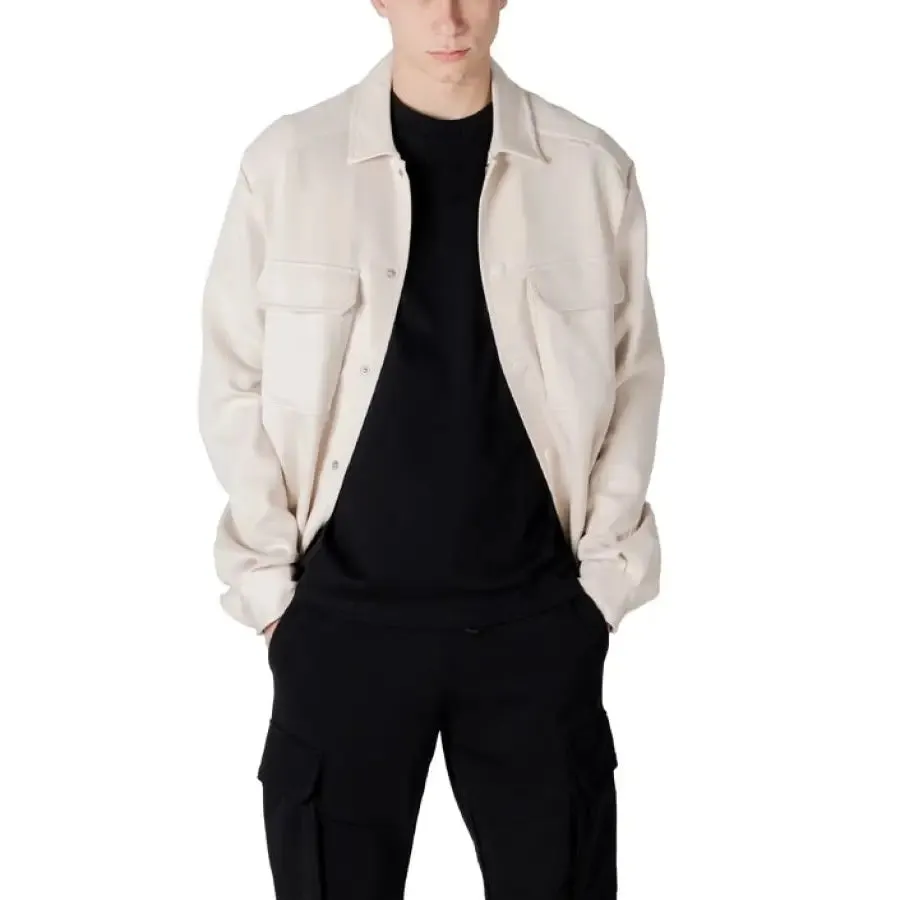 Beige Overshirt for Men