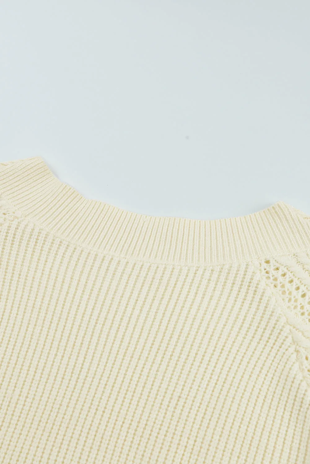 Beige Plain Off Shoulder Knit Pullover Sweater