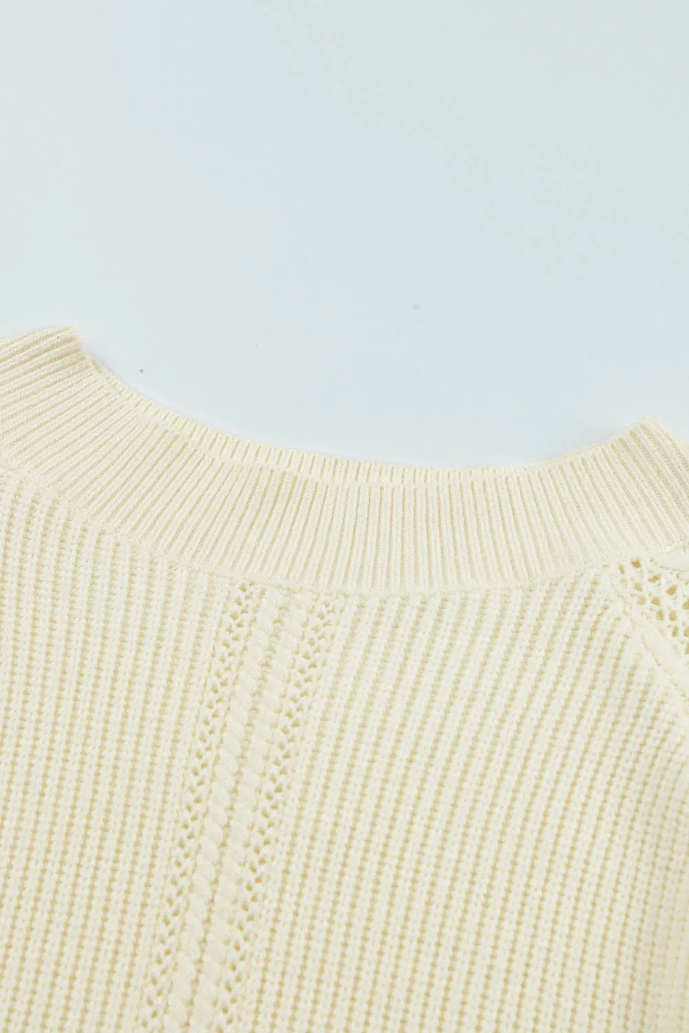 Beige Plain Off Shoulder Knit Pullover Sweater