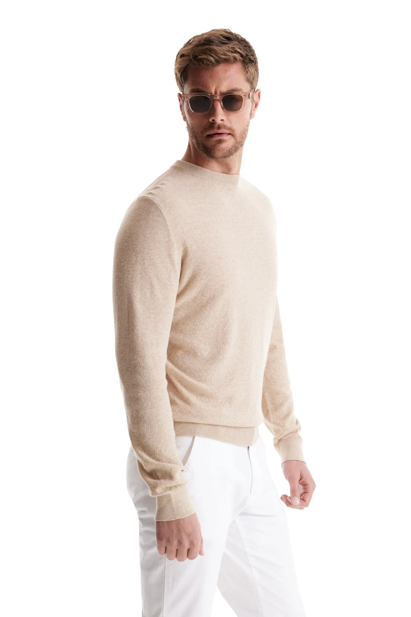 Birdseye Cotton Silk Sweater