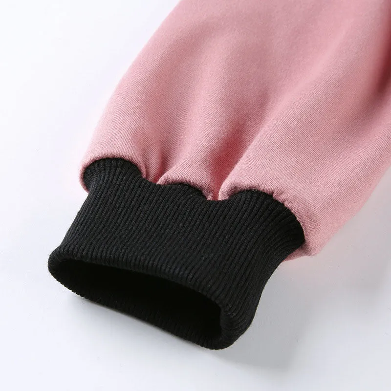 Black and Pink Cropped sweatshirt