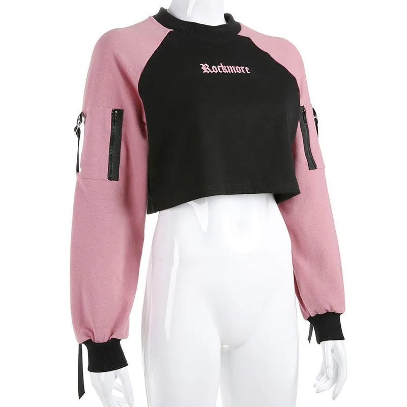 Black and Pink Cropped sweatshirt