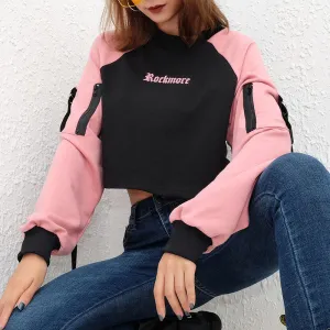 Black and Pink Cropped sweatshirt