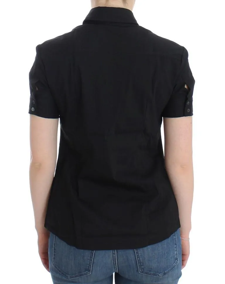 Black cotton shirt top