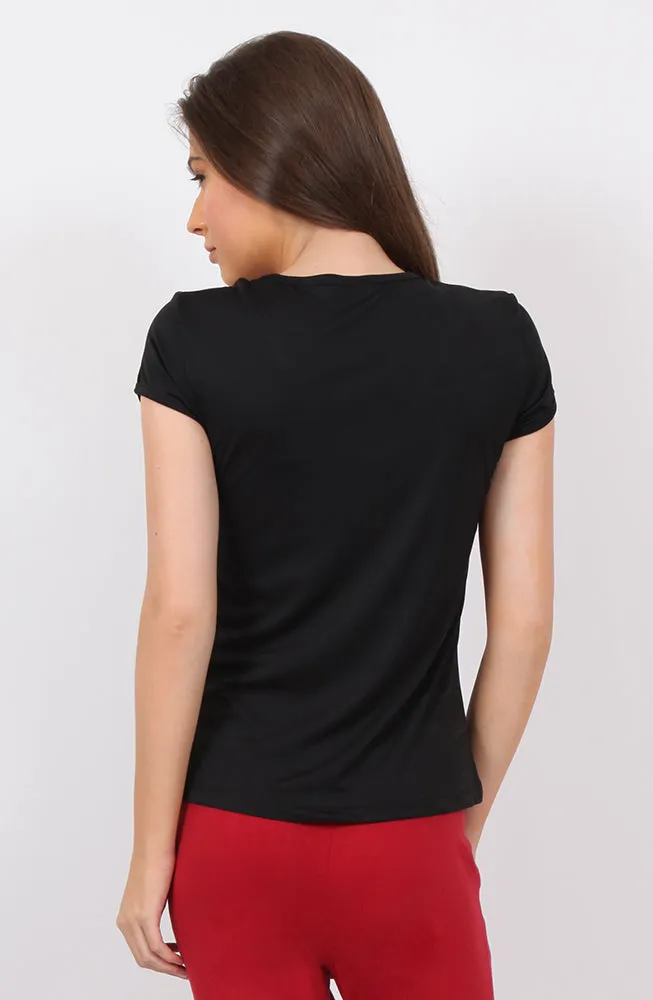 Black Maroon Oblique T-Shirt