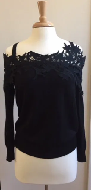 Black Open Shoulder Sweater
