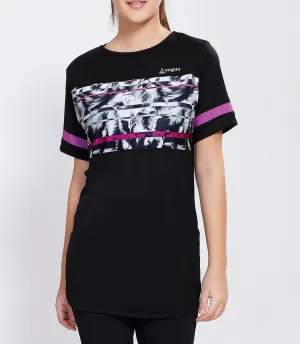 Black Pink Stripes Long T-Shirt