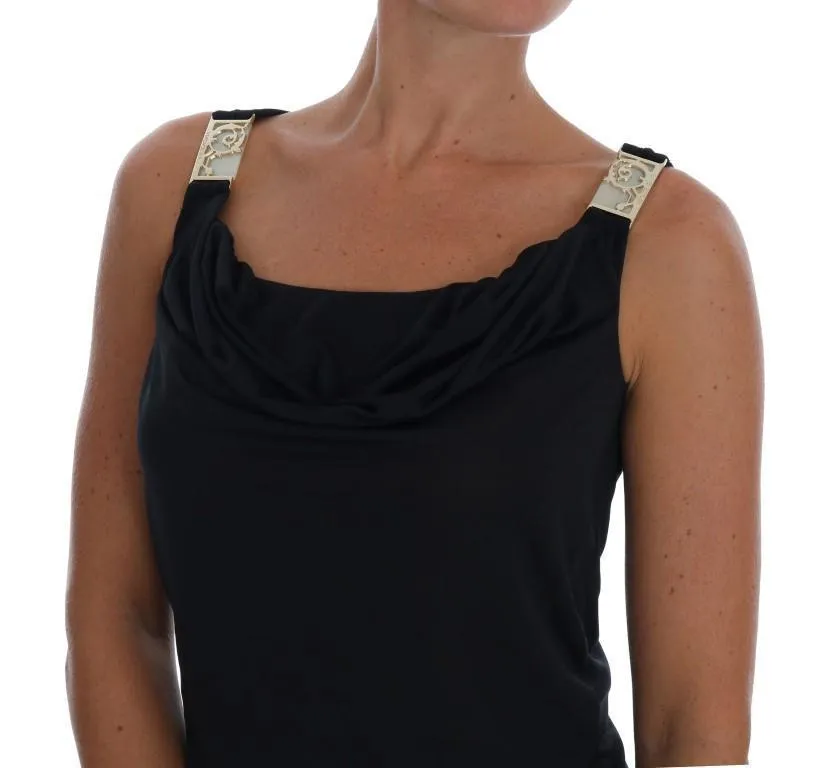 Black Sleeveless Stretch Tank Top