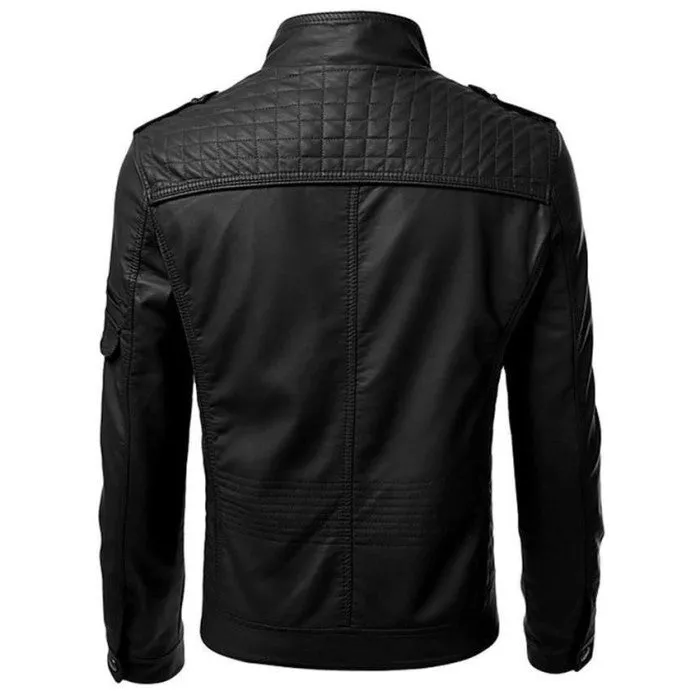 BLACK SLIM FIT BIKER LEATHER JACKETS | BIKER LEATHER JACKET