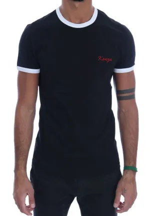 Black Stretch Cotton Crewneck T-Shirt