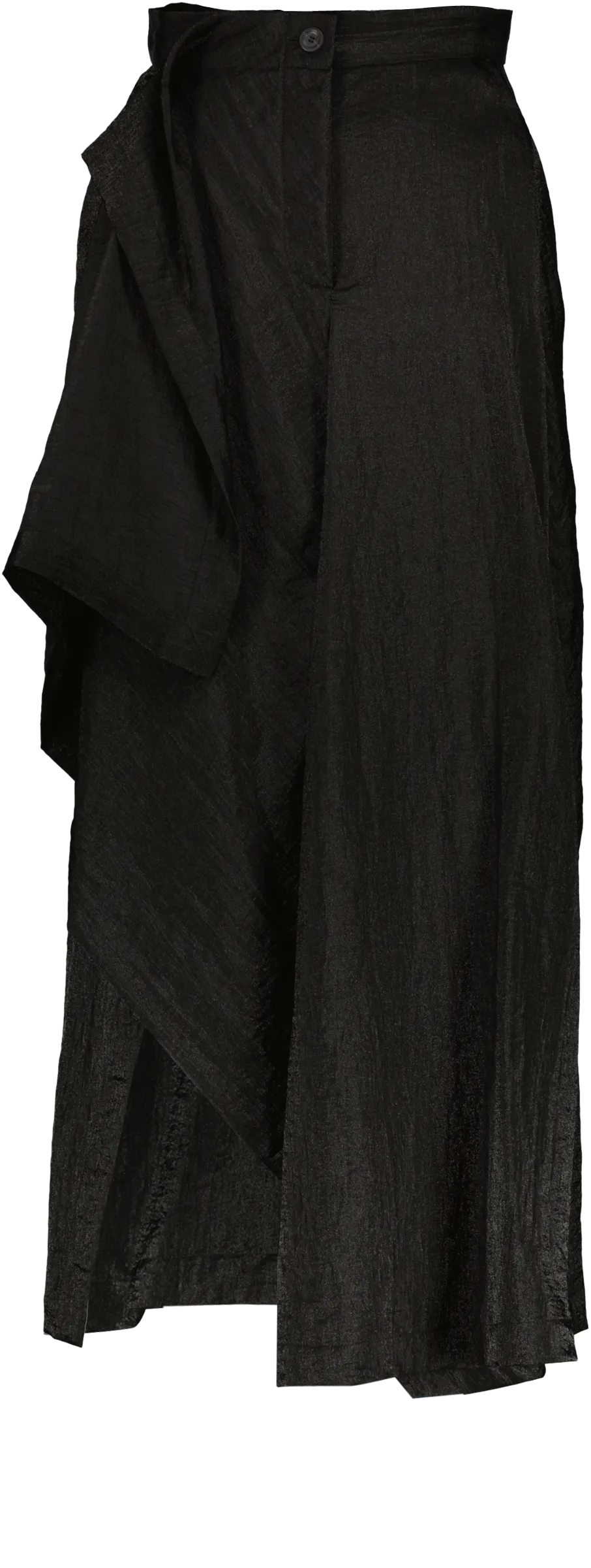 BLACK TEXTURED DRAPE SKIRT