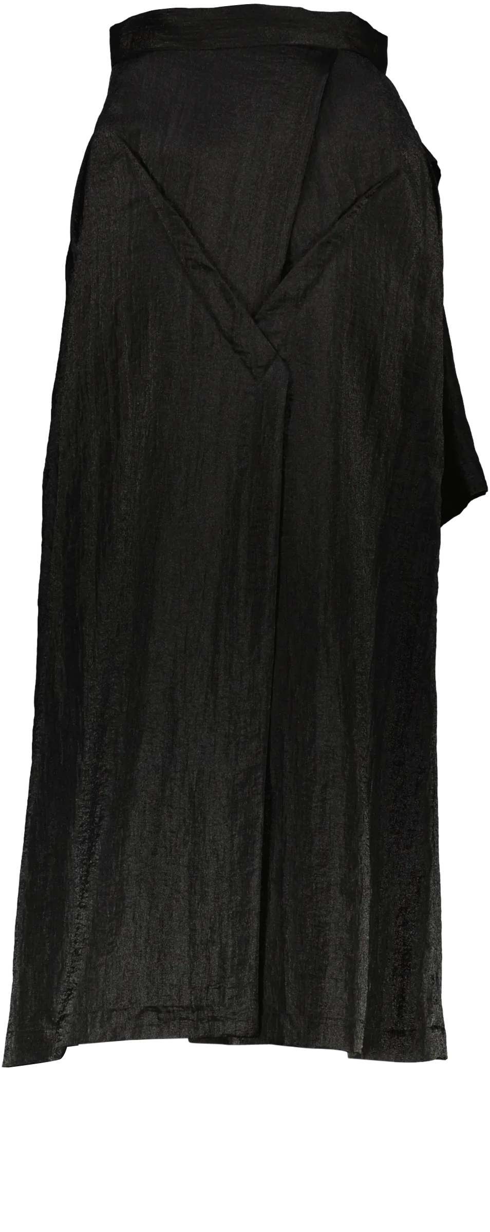 BLACK TEXTURED DRAPE SKIRT