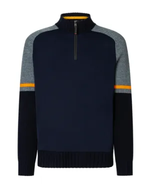 BOGNER FIRE   ICE Vades hybrid half-zippered sweater in blue