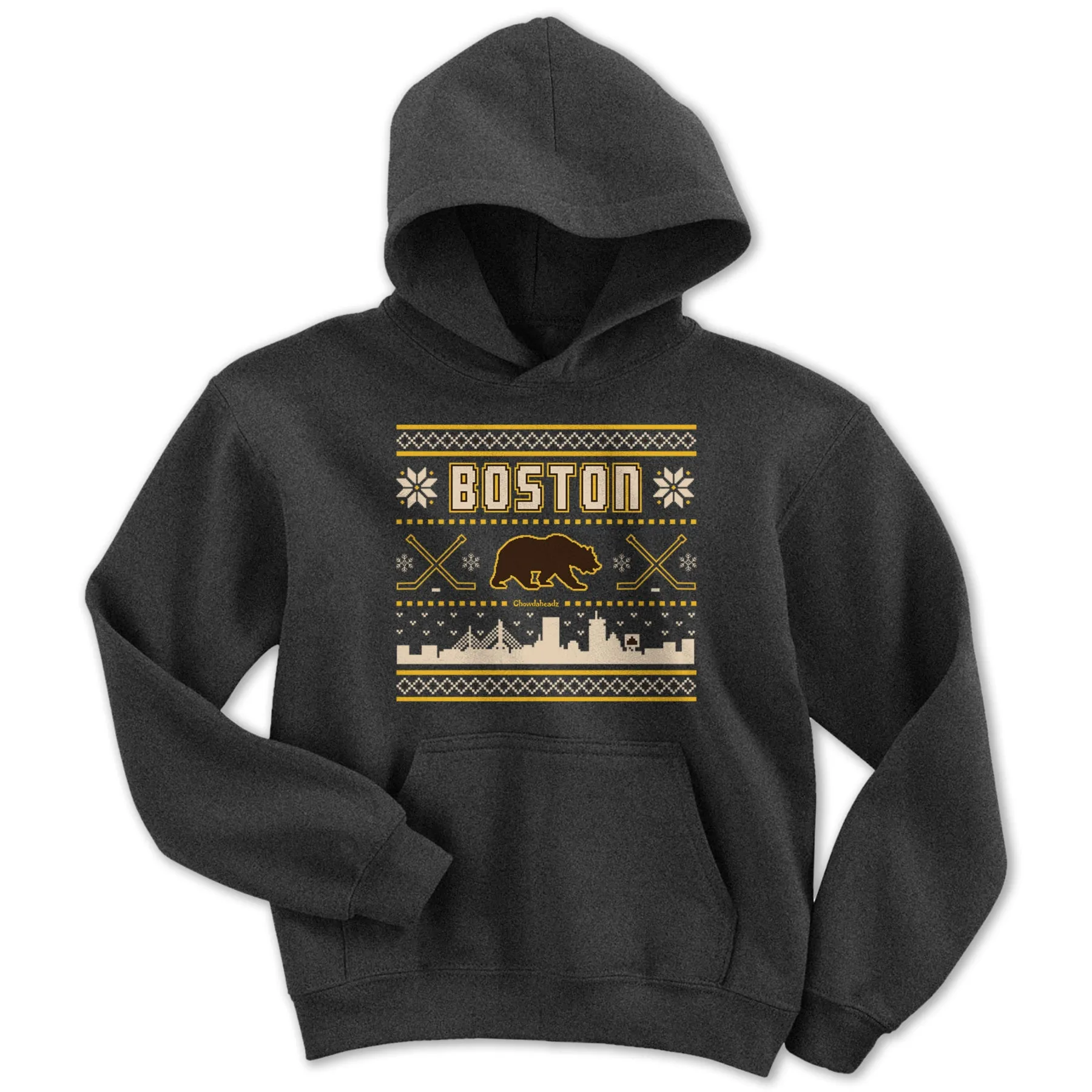 Boston Black & Gold Holiday Sweater Youth Hoodie