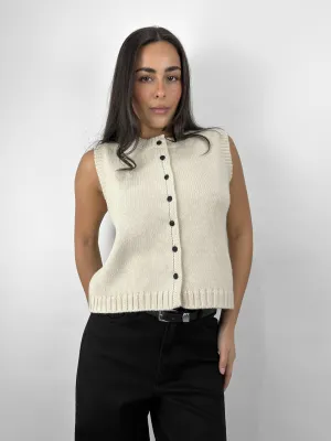 Boxy Button Down Knit Vest