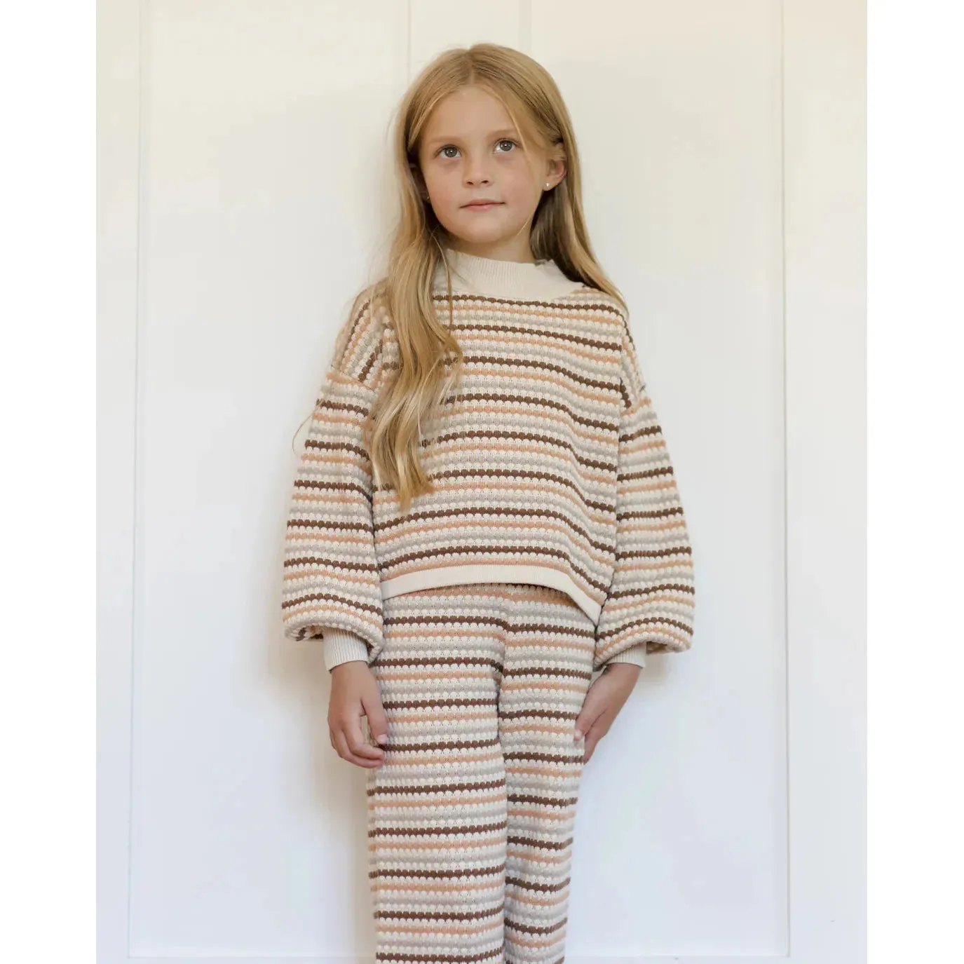 Boxy Crop Sweater || Honeycomb Stripe