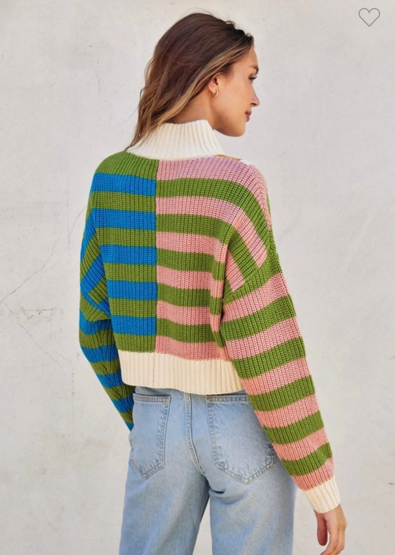 Bright Striped Half Zip
