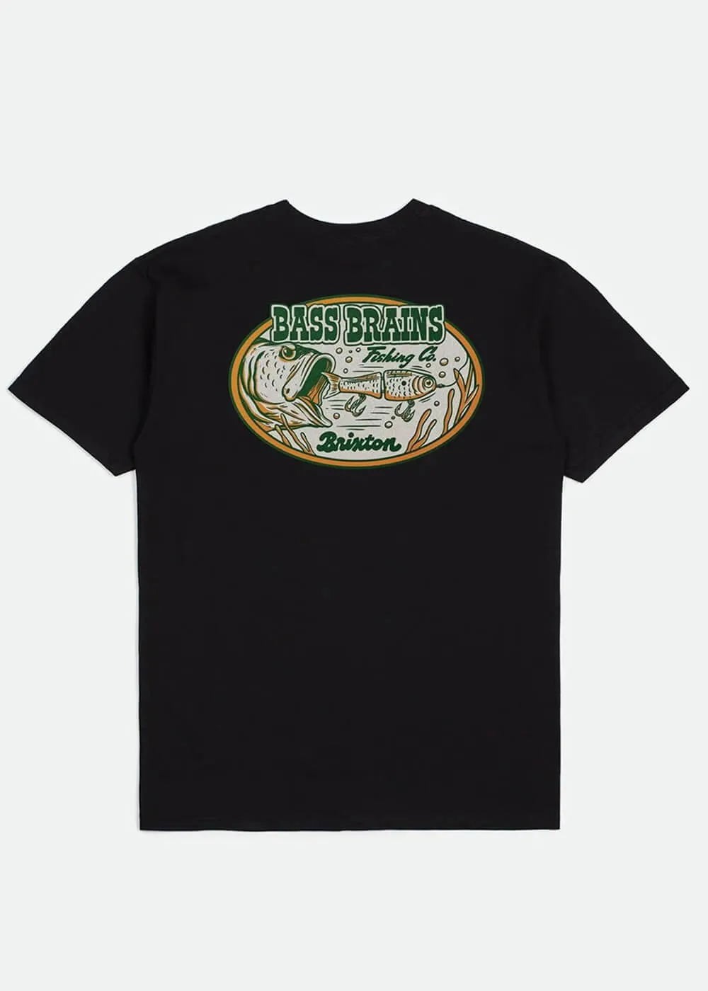 Brixton Heren Bass Brains Swim T-Shirt Zwart