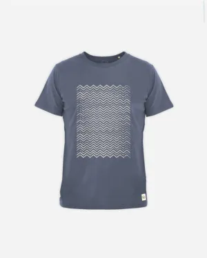 BROKEN WAVES BRUSHED MEN'S TEE - NAVY
