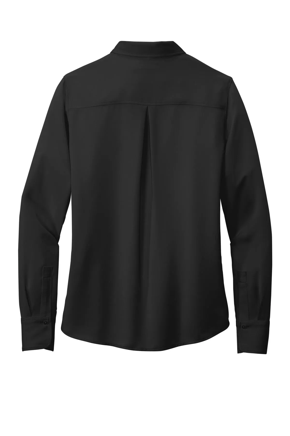 Brooks Brothers Women's Full-Button Satin Blouse BB18007 Deep Black