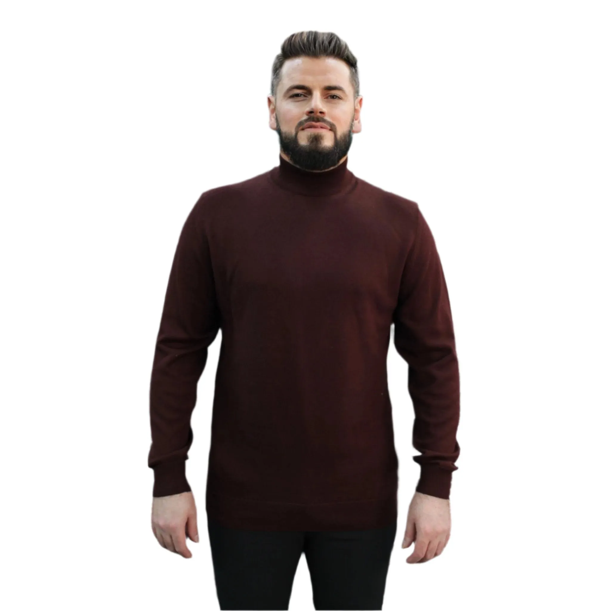 Burgundy Wool Mock Neck,  Essential  Sweater