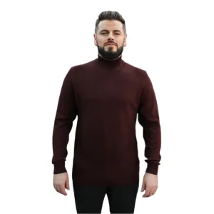 Burgundy Wool Mock Neck,  Essential  Sweater