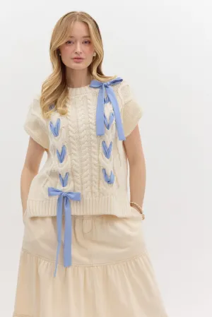 Cable Knit Sleeveless Sweater