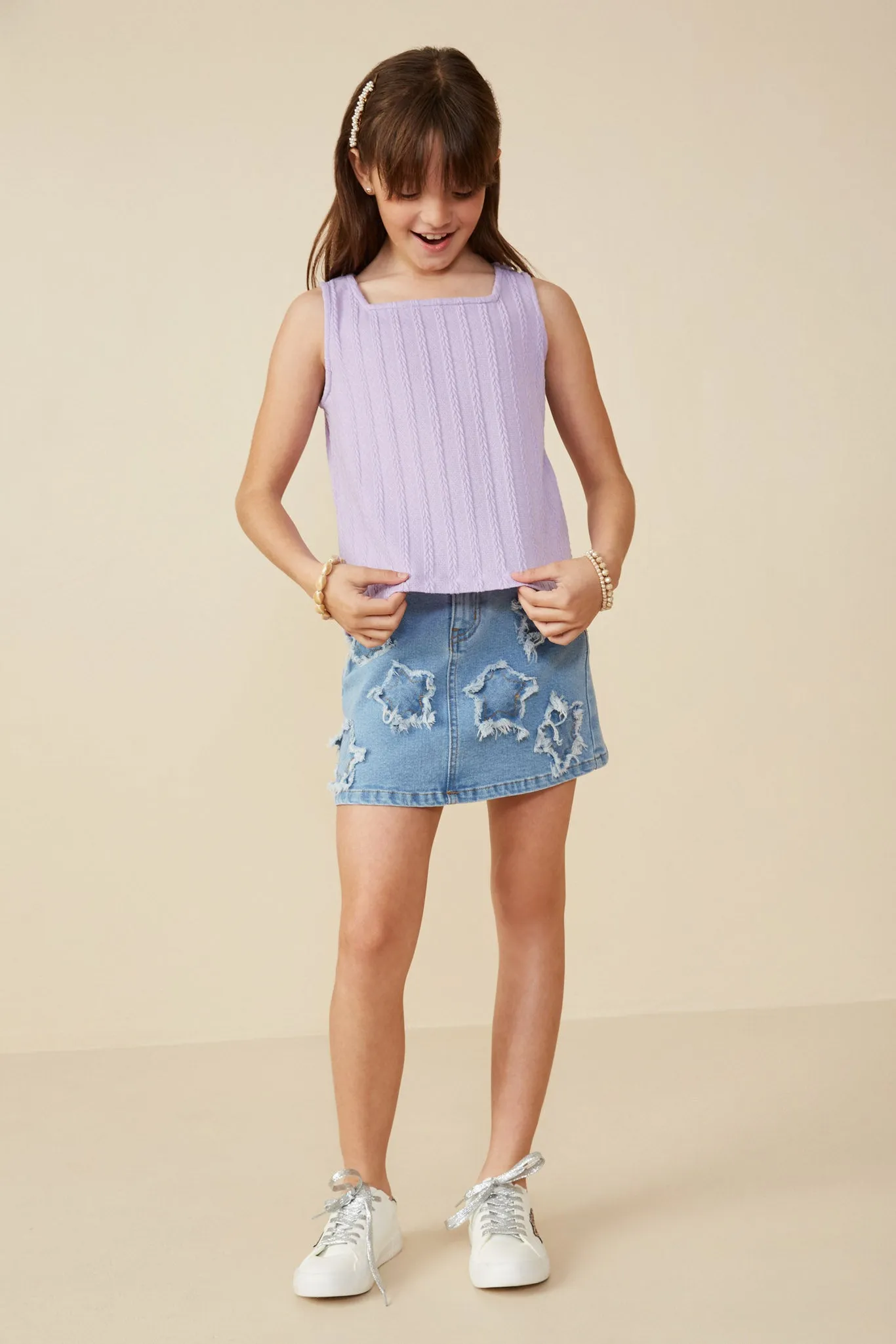 Cable Textured Knit Tank