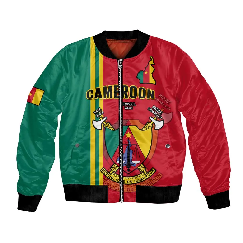 Cameroon Happy Unity Day Cameroun Coat Of Arms Bomber Jacket LT14