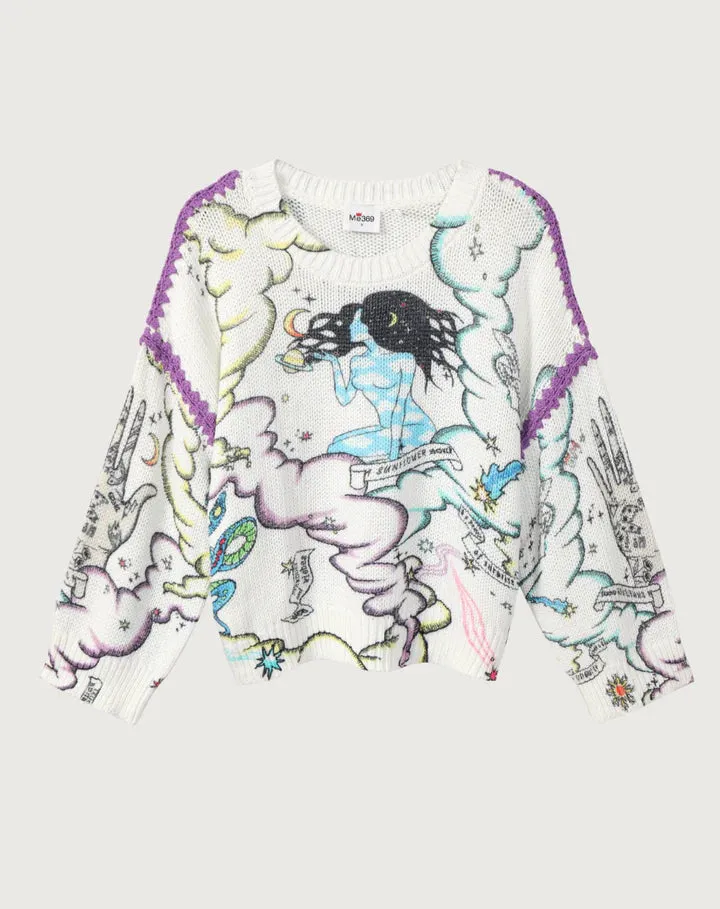 Capri Printed Sweater - Enlightenment