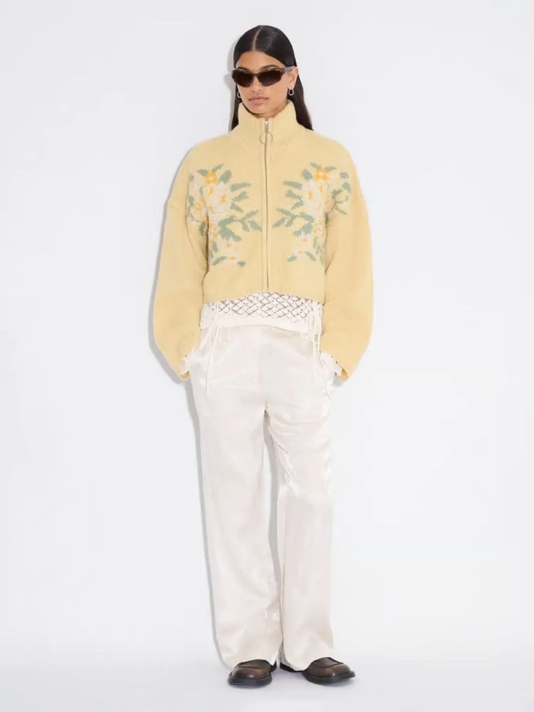 Cardigan | Tine Cropped Cardigan Yellow