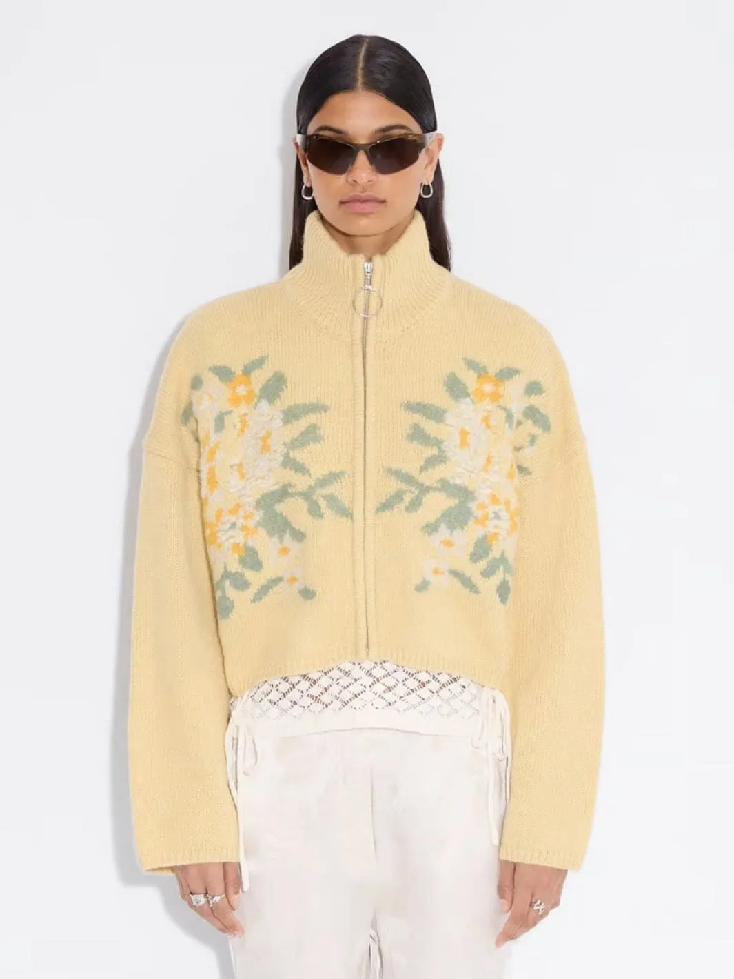 Cardigan | Tine Cropped Cardigan Yellow