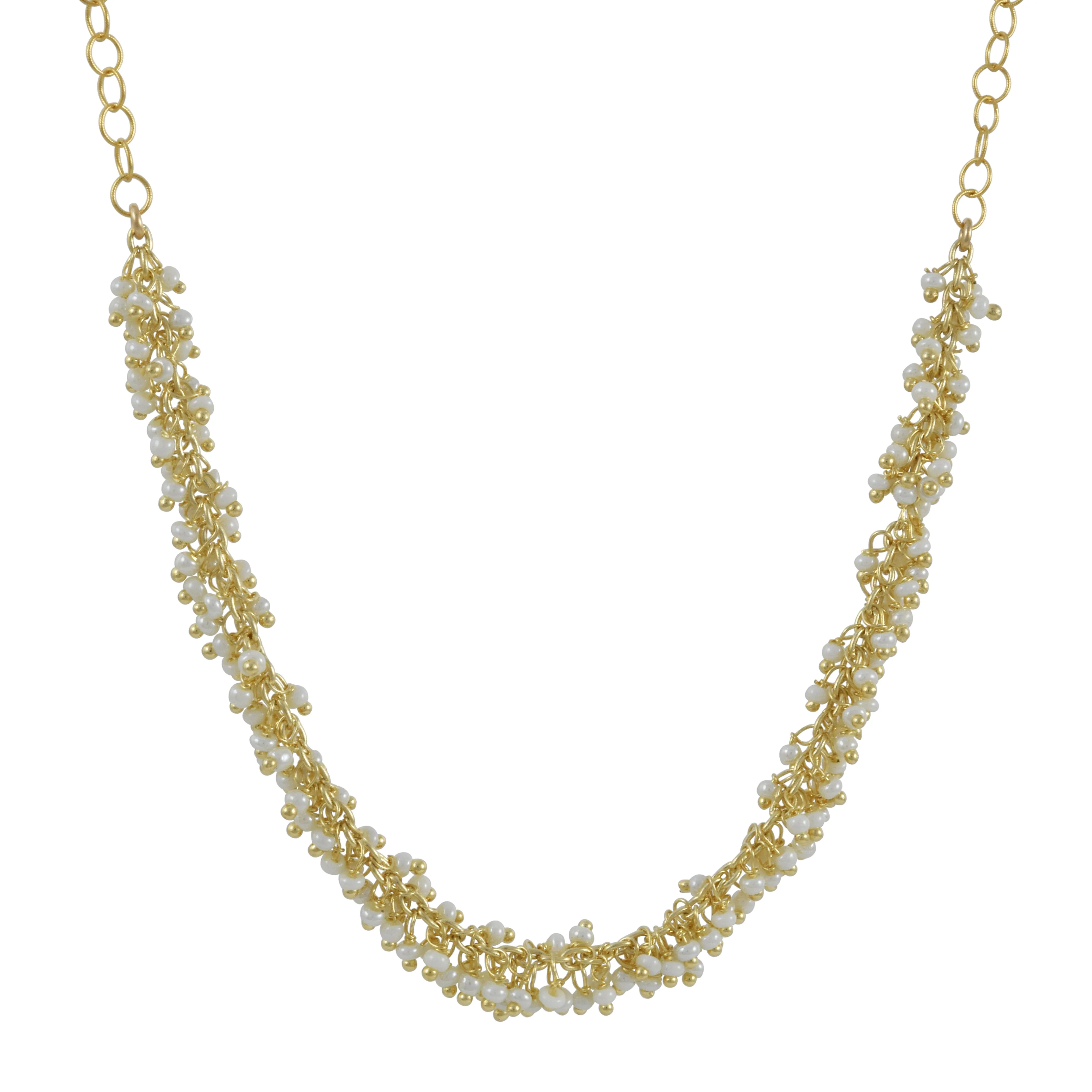 CATHERINE WEITZMAN - Medium Fringe Necklace in Keshi Pearl