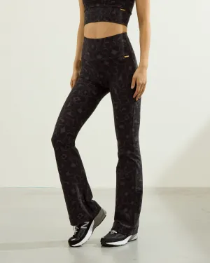 Celine Flared Leggings | Leopard Stone Grey