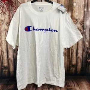 Champion Men's Classic Jersey Script T-shirt, White, X-large