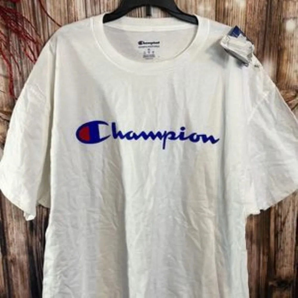 Champion Men's Classic Jersey Script T-shirt, White, X-large