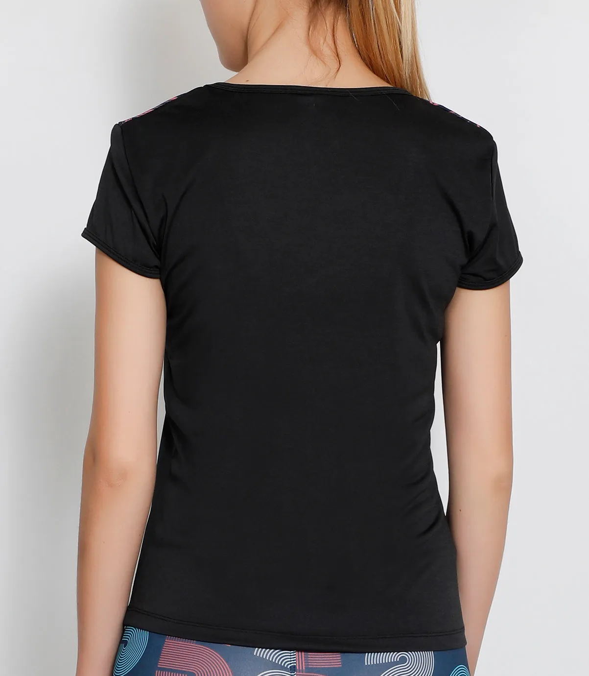 Charcoal Pink Squares Oblique T-Shirt