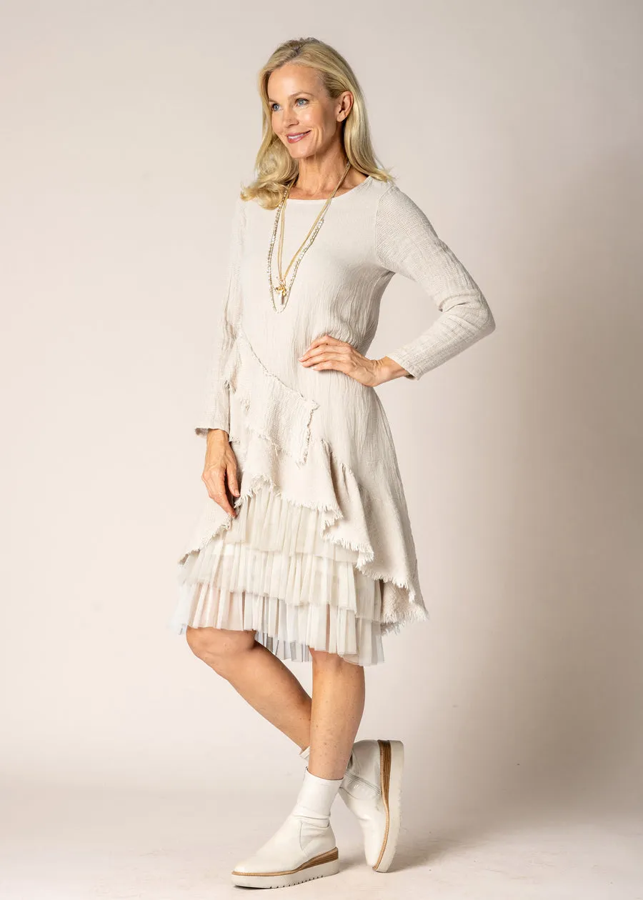 Christina Linen Top   Kelsie Skirt In Latte - Imagine Fashion