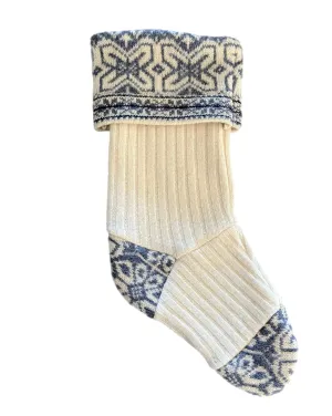 Christmas Stocking - Blue & White Nordic - 056