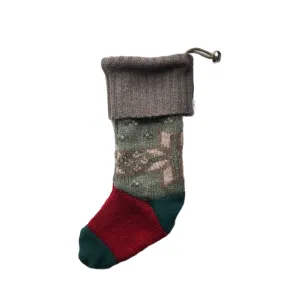 Christmas Stocking - Brown, Red & Green - 012