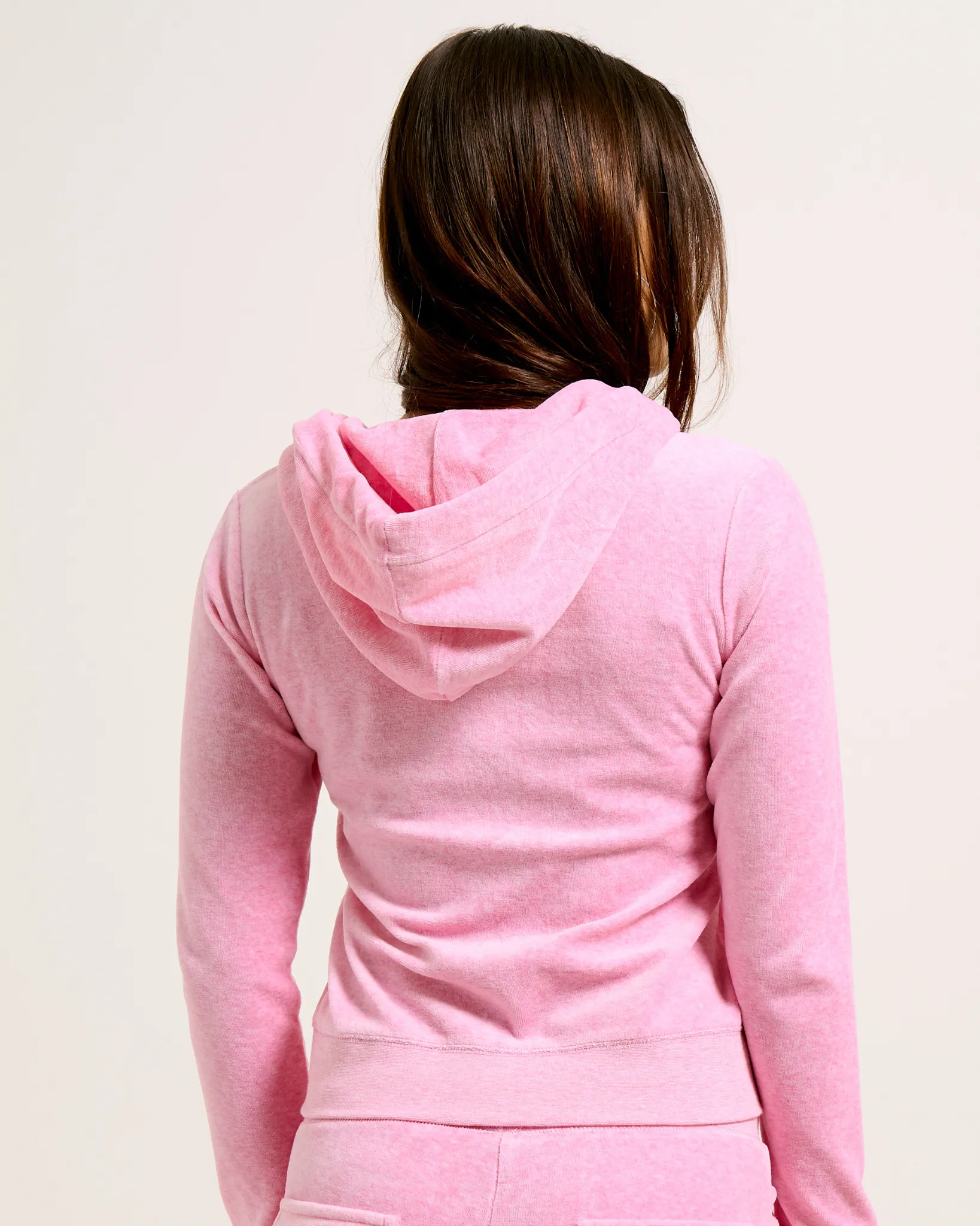 Classic Velour Robertson Zip Hoodie Pink Marl