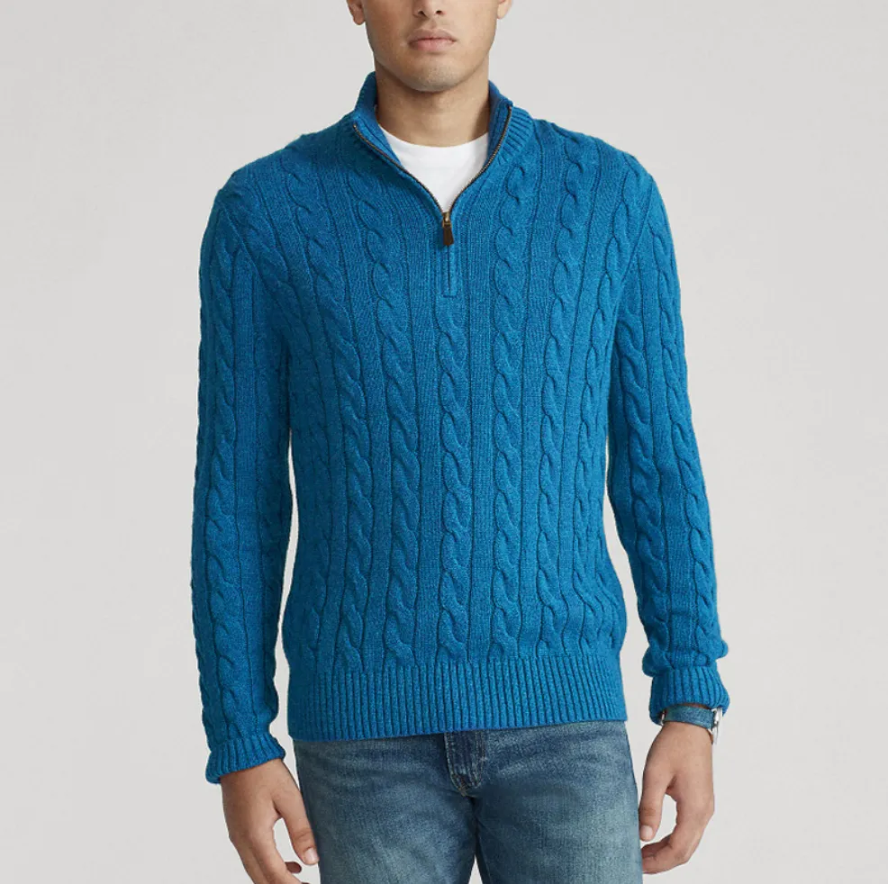 CLAUDIO - CABLE KNIT QUARTER-ZIP