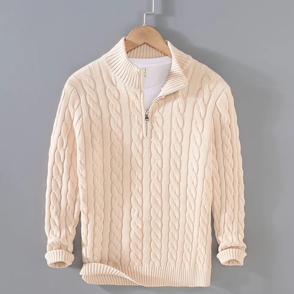 CLAUDIO - CABLE KNIT QUARTER-ZIP
